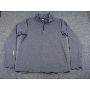 Hind Running Mens Blue Space Dye Quarter Zip Pullover Shirt Large RN 70892 #2033